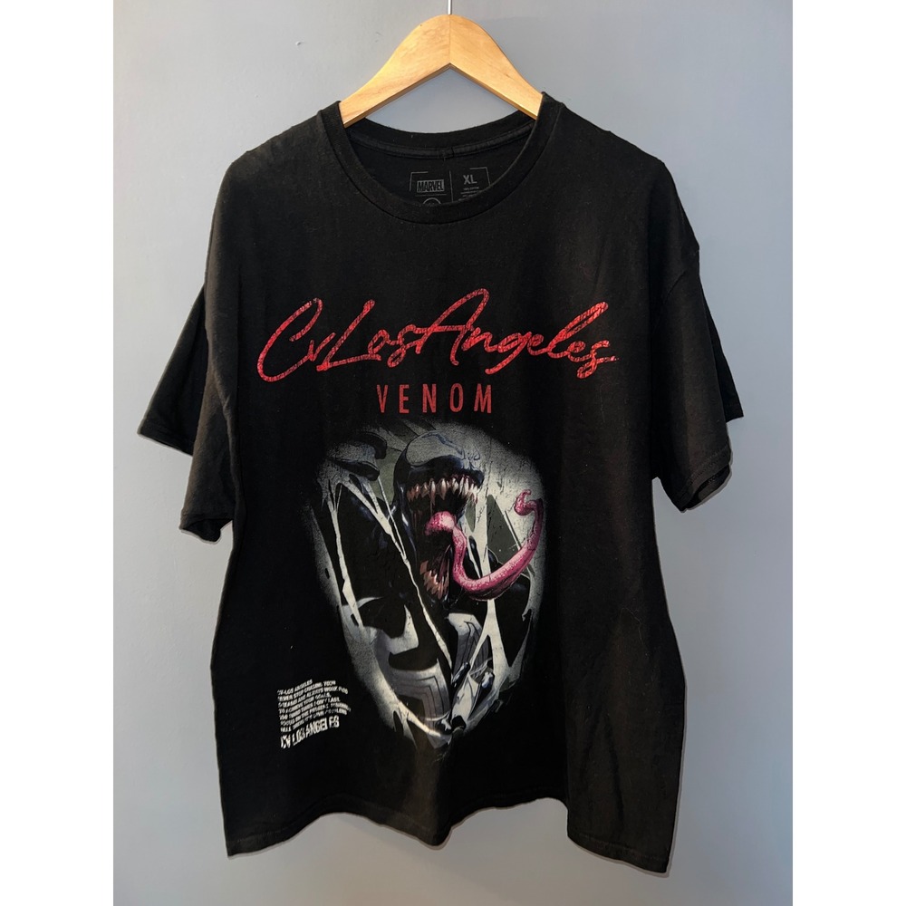 Marvel Venom Civilist Los Angeles Graphic T-Shirt Mens XL Black Red Logo Tee